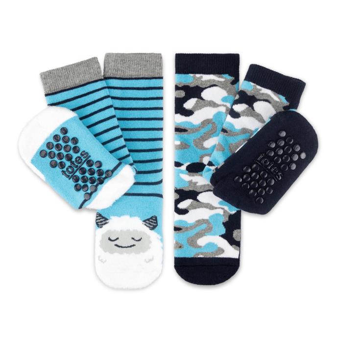 totes toasties® Childrens Original Slipper-Sox (Twin Pack) Yeti / Camo Extra Image 2